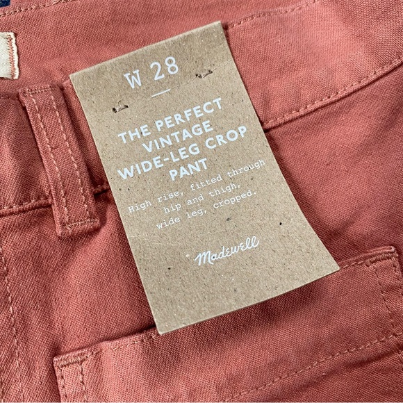 ❌SOLD🏷️NWT Madewell The Perfect Vintage Wide-Leg Crop Pants - Picture 9 of 9